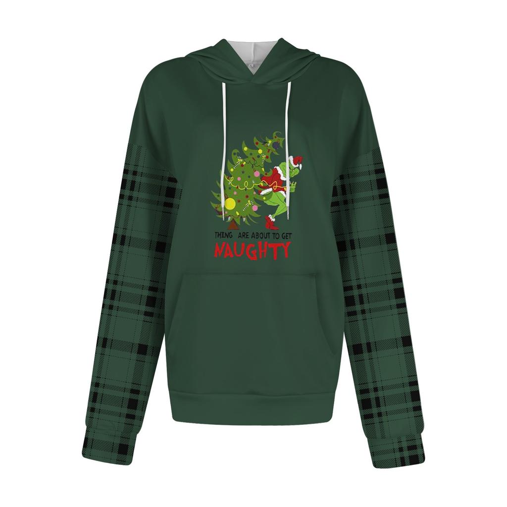 Женская модная повседневная толстовка с капюшоном и принтом Greentown с длинными рукавами