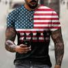 2023 New Men's National Patriot Super Large T-shirt American Flag Print Top Summer Casual Fashion T-shirt