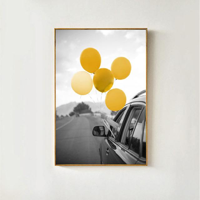 Картина на холсте в скандинавском стиле, Лондонская улица, черный, белый, красный, с изображением зонтика для гостиной, украшения стены дома, без рамки