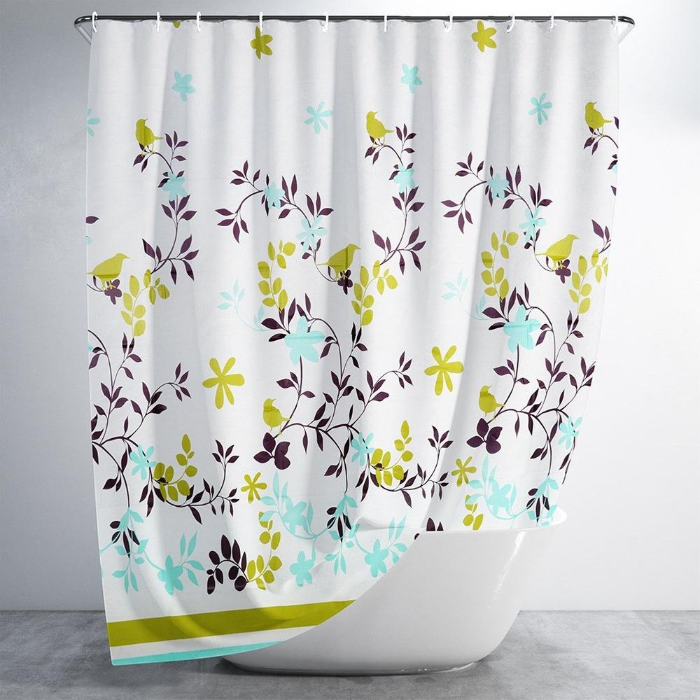 Shower curtain with hooks, waterproof, 180x180 cm