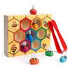 Wooden Early Education Beehive Game Color Sorting Clamp Bee To Hive Toy  Color Cognition