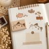 Cartoon Design Rubber Stamp Solid Wooden Grip Decorative Seal Cute Wooden Rubber Stamp  Journal