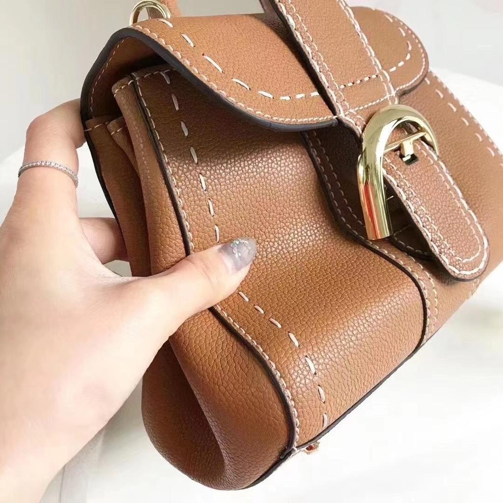 Женская модная сумка-седло из натуральной кожи с прострочкой, высококачественная сумка через плечо в форме подковы