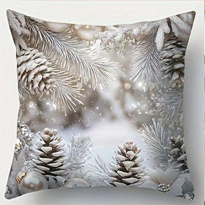 Home Decor Festive Christmas Decorative Cushion With Santa & Snowman Pattern Cushion Cover Suitable For Sofa Bedroom Car Pillow