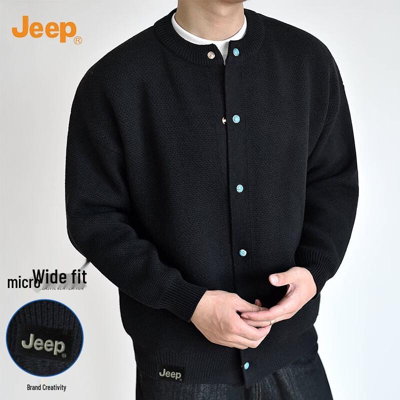 Jeep Мужской свободный вязаный кардиган в стиле Old Money