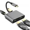 Док-станция расширения HD Type-C 4-в-1 с двумя HDMI, зеркалированием экрана и расширенным дисплеем, с USB 3.0 хаб-конвертером