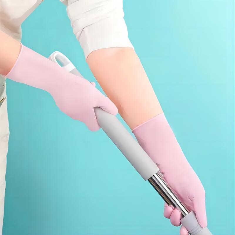 30pcs Food Grade High Elasticity Protection 12Inches Disposable Multipurpose Nitrile Gloves Waterproof Pink Nitrile Gloves