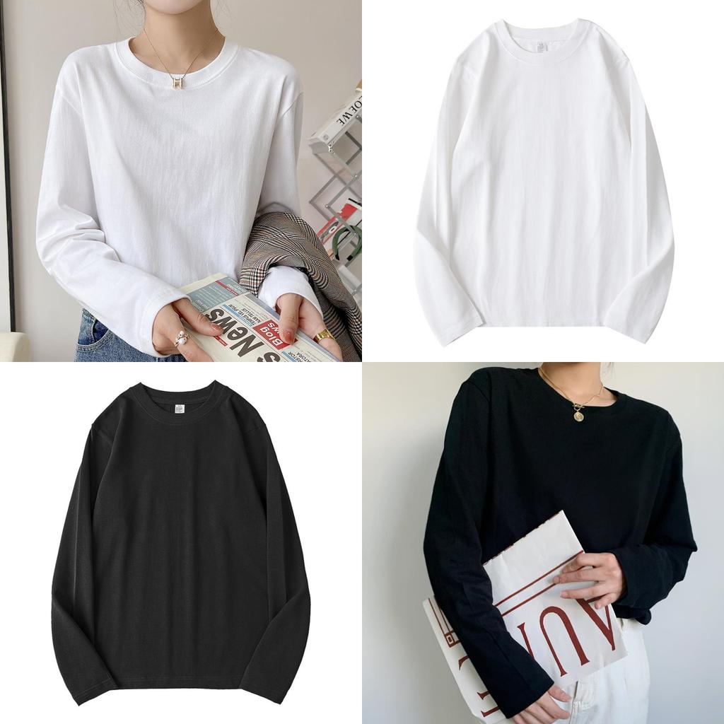 Cotton Long Sleeve T Shirt For Women Men Casual Basic With Round Neck For Spring