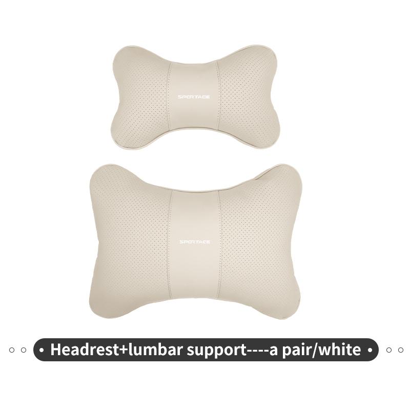 AABMF1 Car Seat Neck Pillow Lumbar Support Leather Headrest Waist Cushion For KIA Sportage Ceed Sorento Niro Cadenza Proceed Sephia