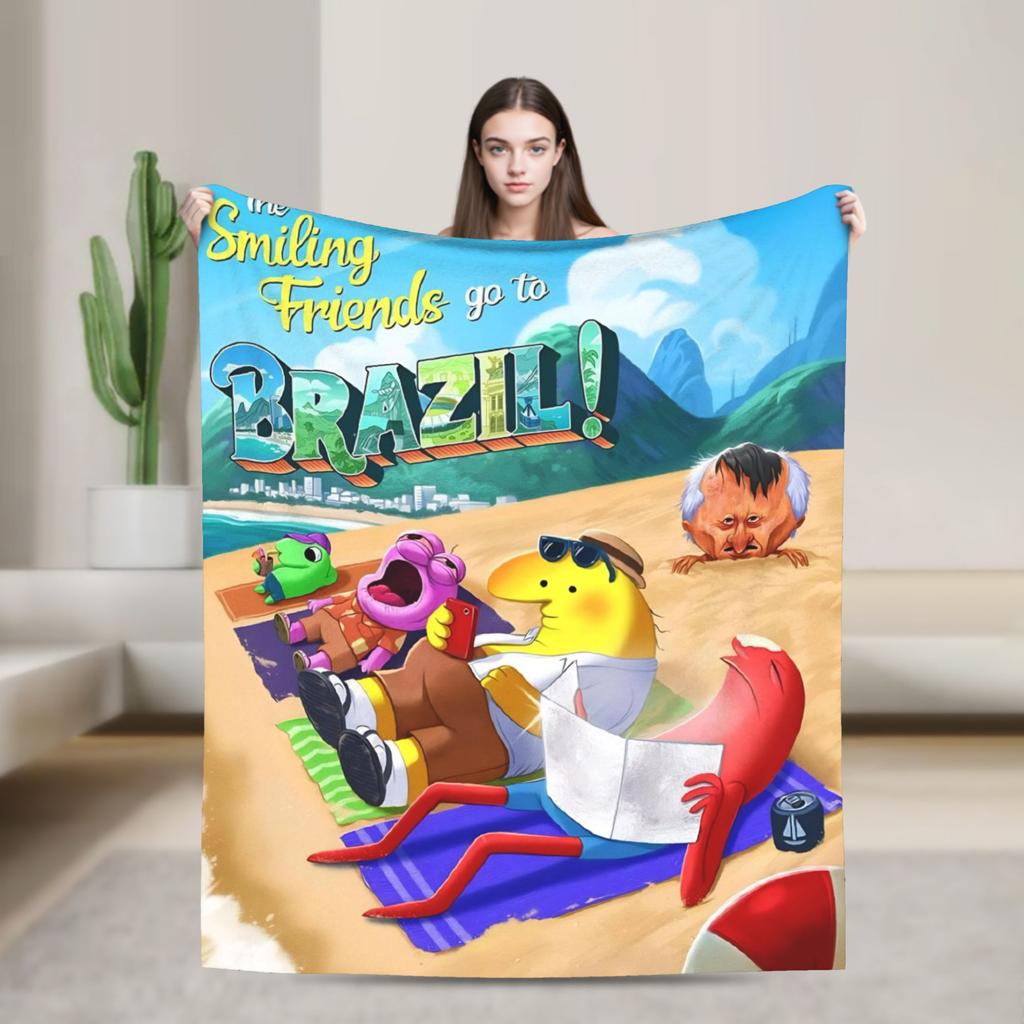 Smiling Friend Games Blanket Quality Warm Throw Blanket Winter Travel Office Outdoor Novelty Bedspread