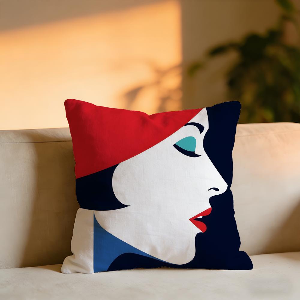 Pop Style Modern Girlcreativity Fashion Cushion Cover Cozy Velvet Throw PillowSoft Warm Cushion For Sofa Bed