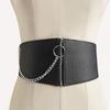 Simple and Versatile Chain Waist Seal Loose Tight Waist Elastic Snap Leather Young Fashionable Waist Seal Belt