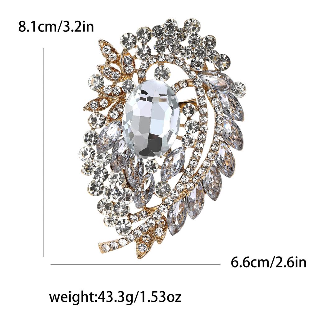 Африканская мода сплав полный бриллиант большая стеклянная брошь изысканная женская одежда высокого класса украшение для корсажа булавка