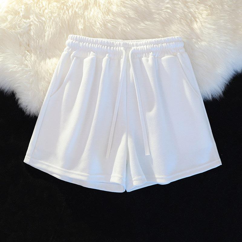 2025 Women's High-Waisted Loose American Style Casual Sports Shorts - Solid Color Summer Hot Pants