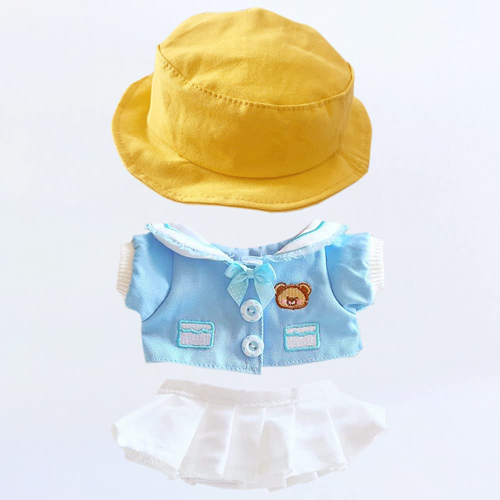 Одежда для кукол 20 см niannyyhouse: Медведь, Форма, Шляпа, Пальто, Юбка, Хлопковая одежда для кукол, Переодевание, для плюшевых игрушек (синий)
