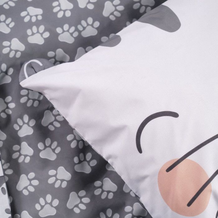 Duvet Set 140 X 200 "Funny Cats" Reversible 100% Cotton / 57 Threads/cm²