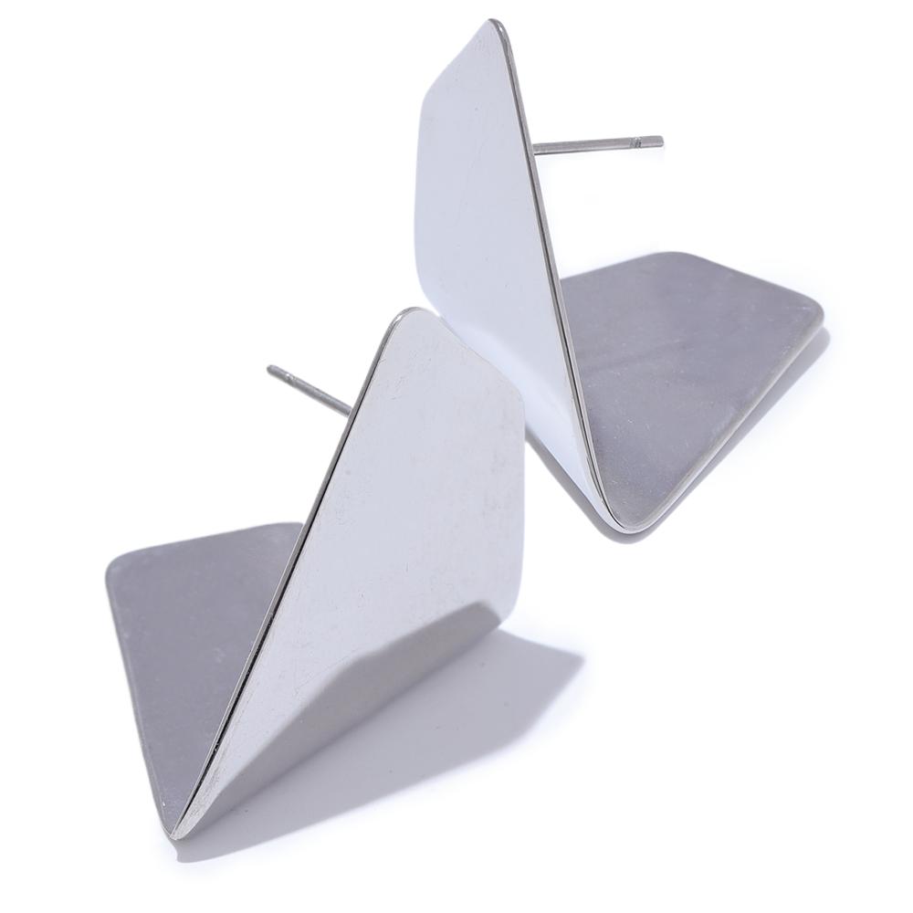 Eetit Модные глянцевые гладкие металлические серьги-гвоздики с геометрическим рисунком из нержавеющей стали для женщин, минималистичные текстурные повседневные украшения