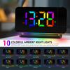 FM-радио 180° Проекционный будильник RGB с RGB ночной подсветкой 6 уровней яркости Двойной выходной порт USB 12H/24H Цифровые светодиодные часы