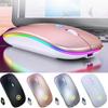 LED Lights Slim Rechargeable Bluetooth/ USB Wireless RGB Mouse for Tablet PC Andoid IPad