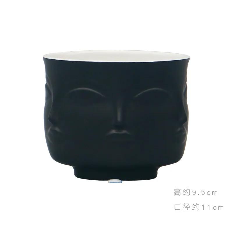 Керамическая ваза Creative Face Floreros Decorativos Moderno Vase Decoration Home Living Room White Flower Vase