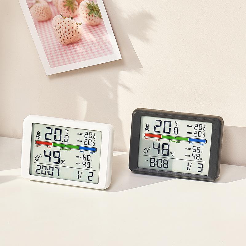 New Ultra-thin Magnetic Electronic Clock Multi Function Electronic Digital Temperature and Humidity Alarm Clock Lighting Bedside Clock