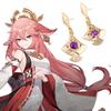 Oʻyin Figurkasi Anime Yae Miko Vision Cospaly Rekvizitlari Metall Qotishma Sirgʻa Sirgʻalar Zargarlik Buyumlari Ayollar Aksessuarlari Fanatlar uchun Sovgʻa