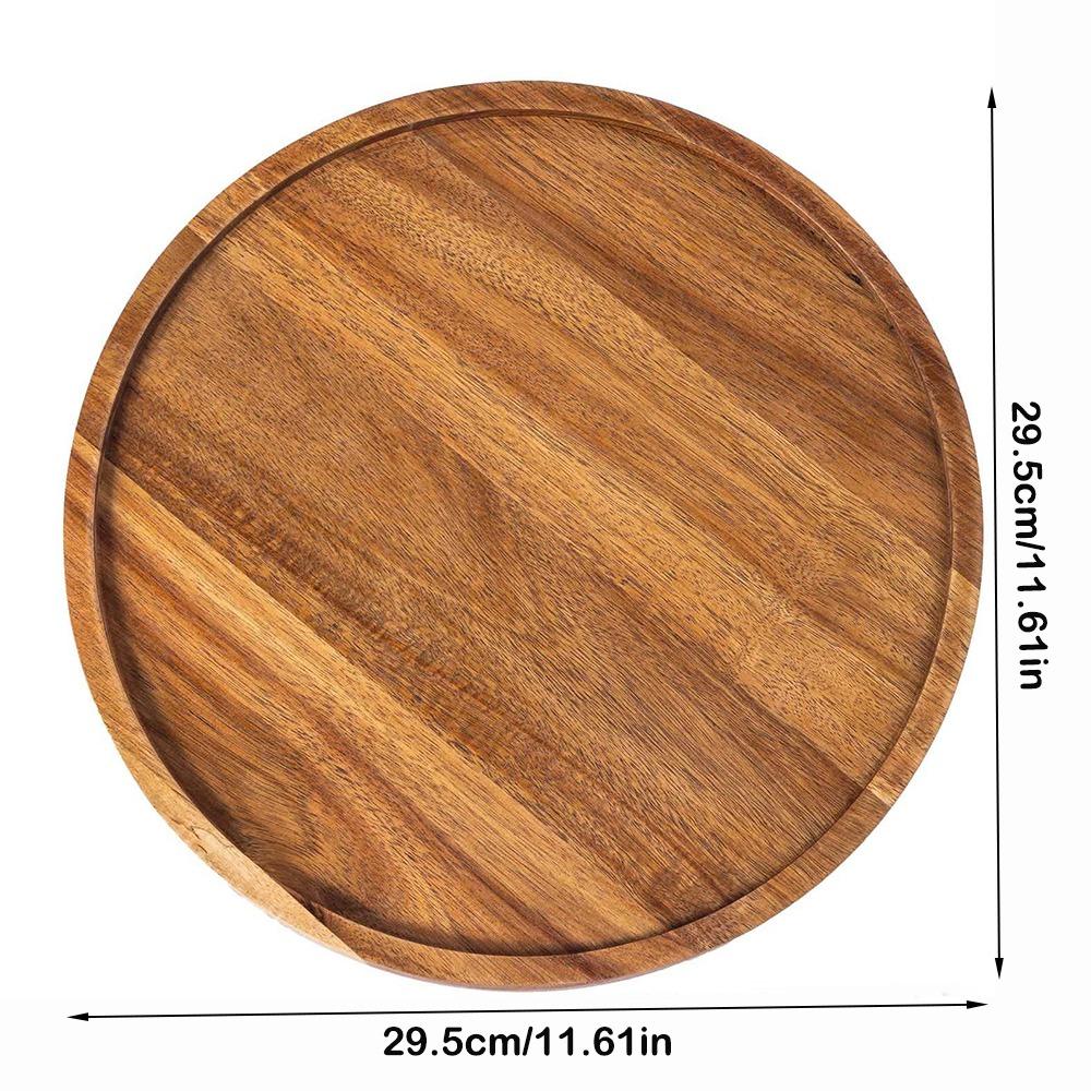 Деревянная обеденная тарелка Большой поднос для чая и еды Декоративный поднос Поднос для еды Хлебница