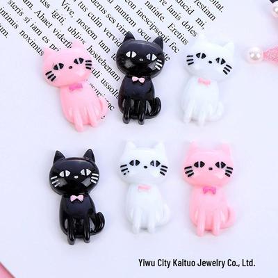Черно-белая бабочка KT Cat, смоляное украшение для DIY чехлов для телефонов, заколок для волос и аксессуаров