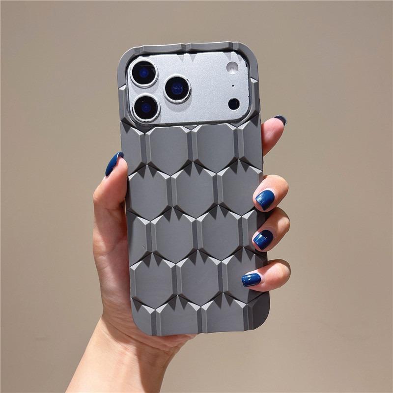 Soft 3D Honeycomb Phone Case For iPhone 12 13 14 15 16 17 Pro Max Shock Proof Candy Bumper Silicone Cases Cover