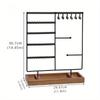 1 шт. 5-уровневая подставка для украшений, подставка для сережек, подставка для сережек с деревянным подносом, органайзер для украшений для сережек, ожерелий, браслетов, часов и колец