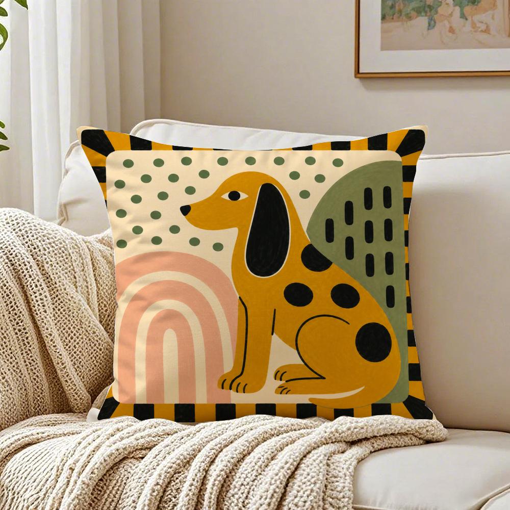 Ancient Egypt Abstract Colorful Pillow Case Double-Sided Plush Sofa Cushion Covers Organic Breathable Invisible Zipper
