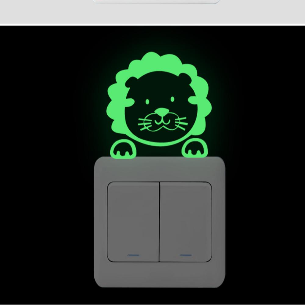 Наклейка на выключатель с мультяшным светом, светящаяся наклейка для домашнего декора, настенные наклейки, украшение детской комнаты
