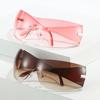 Trendy Y2k Sunglasses Women &Men Rimless Wrap -Around Sunglasses Futuristic One Piece Shades Fashion Hip Hop Sun Glasses