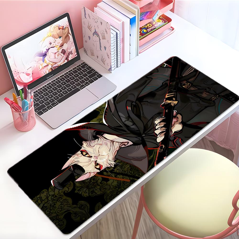 Animation Ancient WWhite Cat Legend Mouse Pad Large Thick Desk Pad Stitched Edges Gaming Mouse Mat For Pc