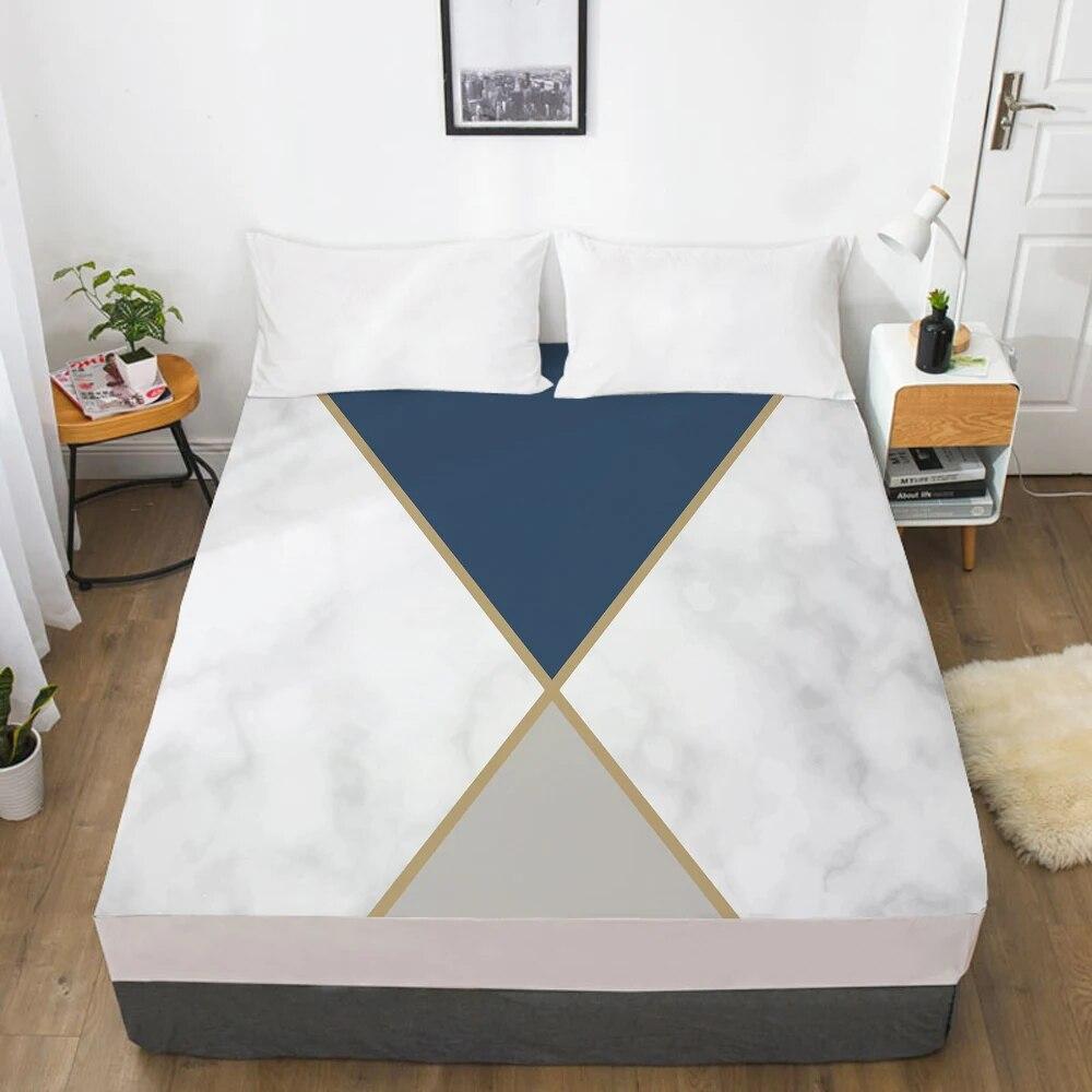 Наматрасник, простыня на резинке, простыни, постельное белье, простыня размера Queen King, 90/160X200 см, мраморная геометрия