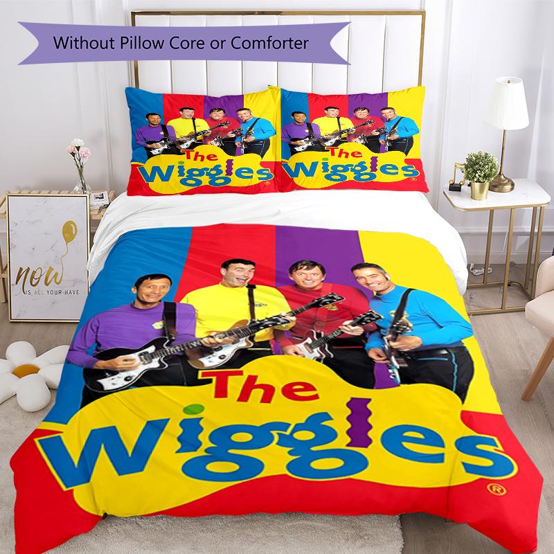 3pcs The Wiggles1 Design Cover Set - HD Printed Bedding with 1 Cover and 2 Pillowcases - Perfect for Home and Dorm Decor