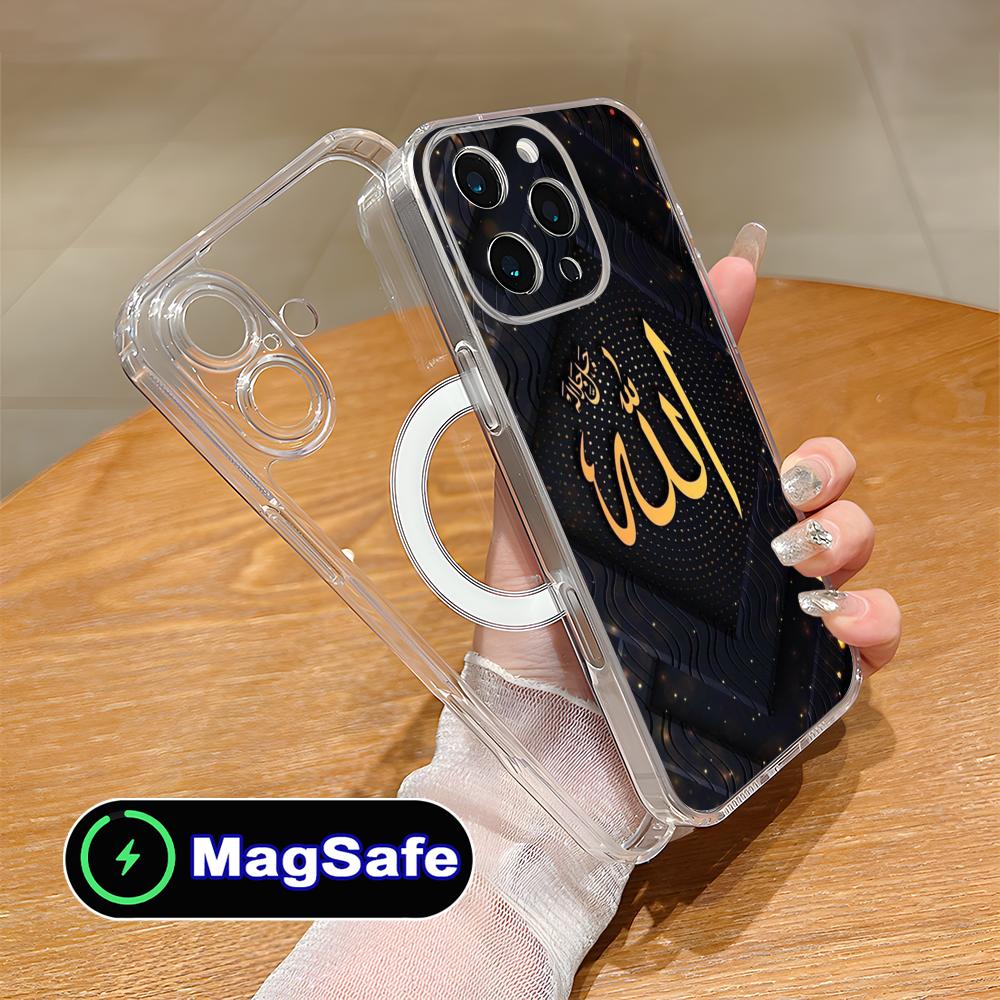 Чехол для мобильного телефона Subhan Allah для iPhone 17 16 15 14 13 12 11 Air Pro Max Plus Mini Magsafe Прозрачный Цветной Чехол Роскошный