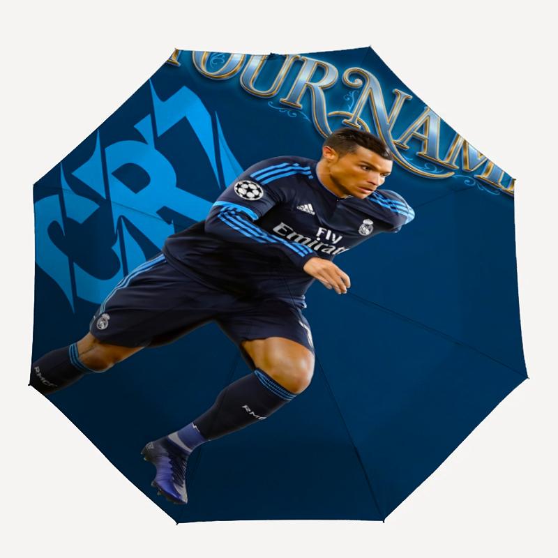 Personalized Name Number 7 Soccer Print Umbrella, UV Shielding. It Has Eight Sturdy Ribs for Outdoor Use And Perfect As a Holiday Gift