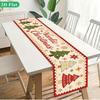 Soft Fabric Christmas Tablecloth Vintage Printed Xmas Table Flag Christmas Table Runner  Christmas
