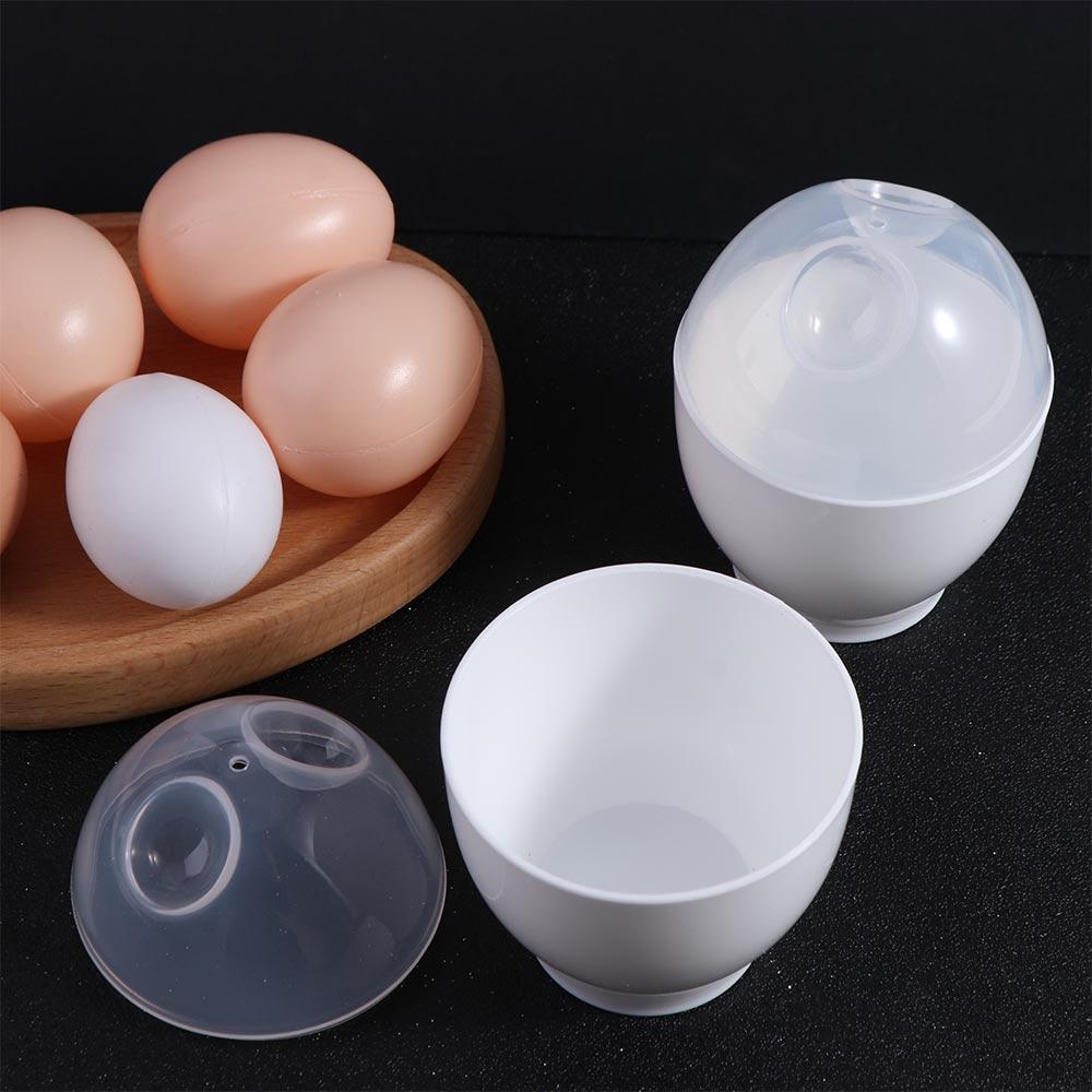 2pcs Heat Safe Microwave Egg Cooker Plastic Egg Boiler Poratble Steamed Egg Cup Kids