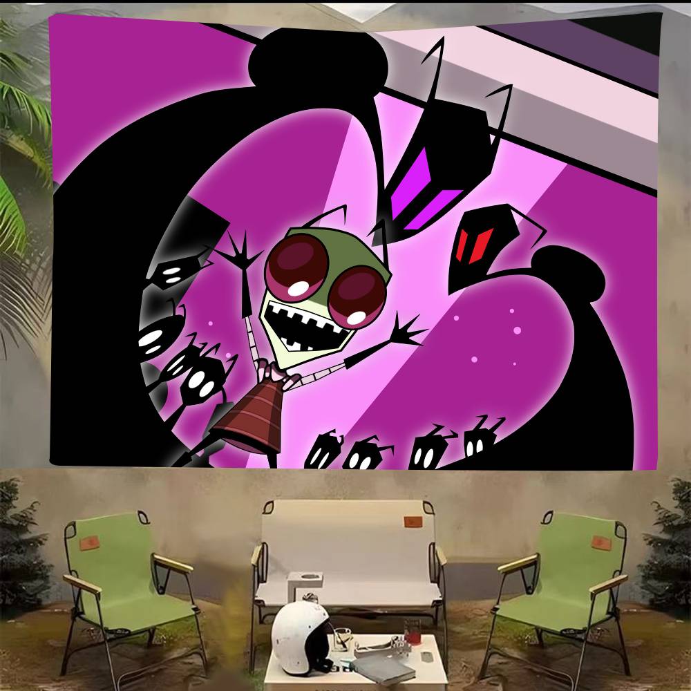 Invader Zim Cartoon Anime Backdrop Kids Birthday Party Decoration Background Photography Room Decor Banner