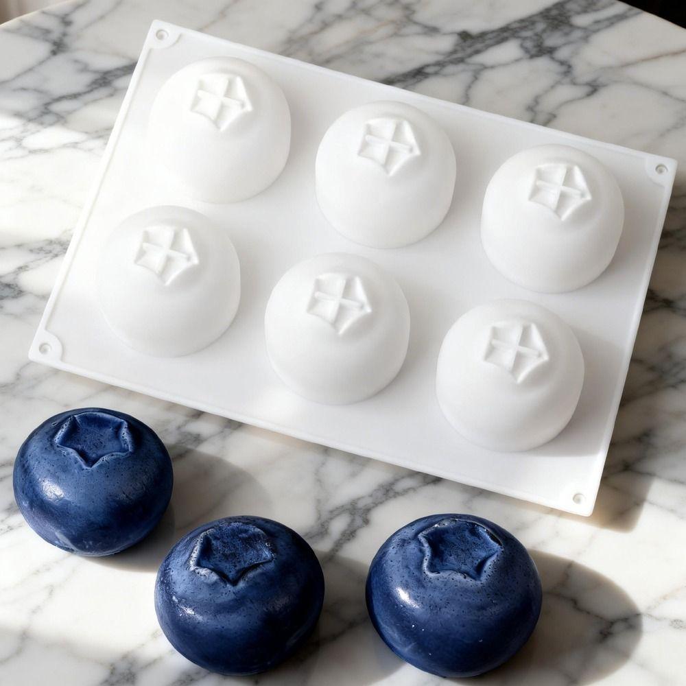 6 Cavity Blueberry Mousse Cake Mold Heat Resistant French Pastry Mold Chocolate