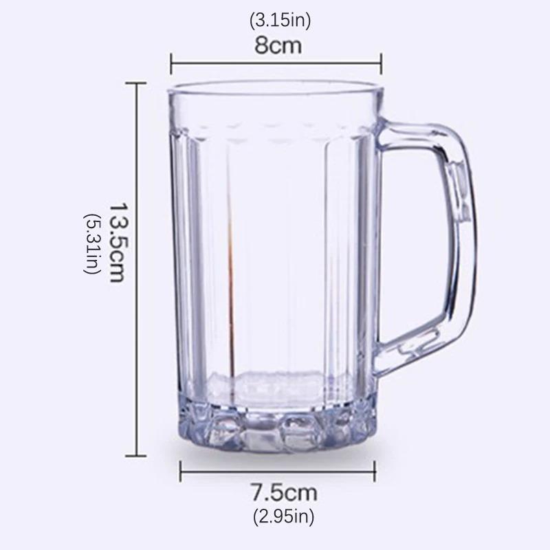 500ML Unbreakable Transparent Acrylic Mug for Beer Coffee Juice Water Perfect for Any Occasion