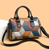 Fashion Contrasting Color Plaid Geometric Pattern Shoulder Messenger Bag Shopping Portable Mobile Phone Change Bag