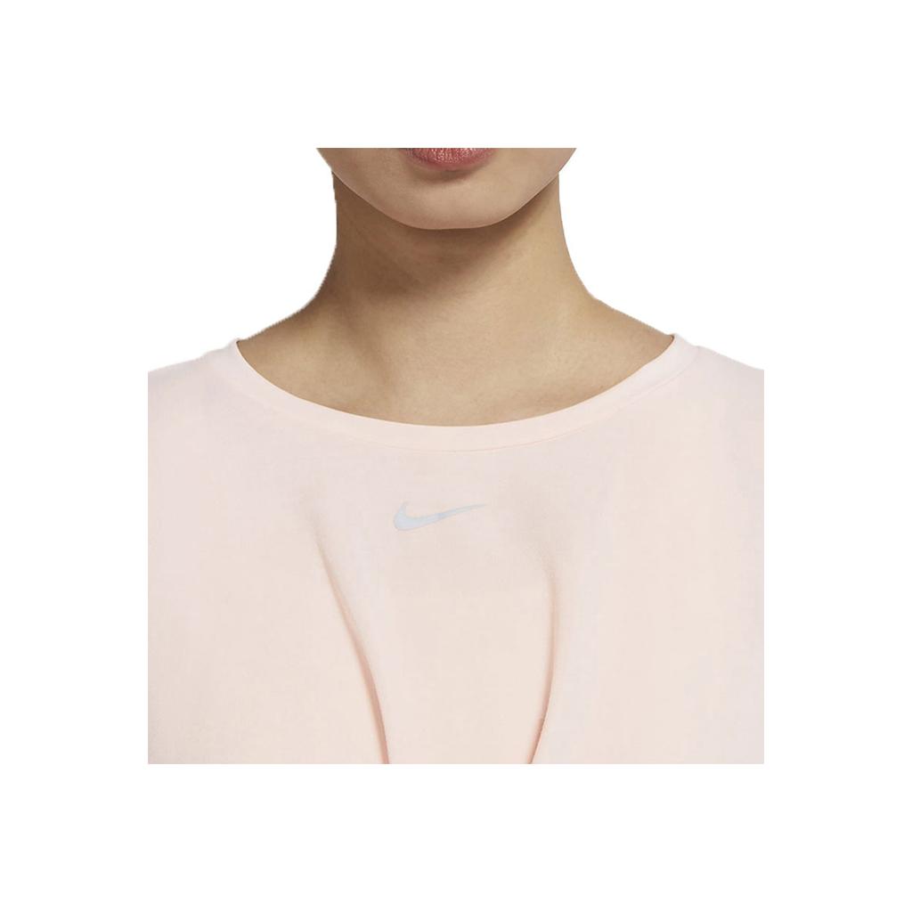 Nike Solid Color Crew Neck Pullover Short Sleeve T-Shirt Women Tops Pink DZ3034-626