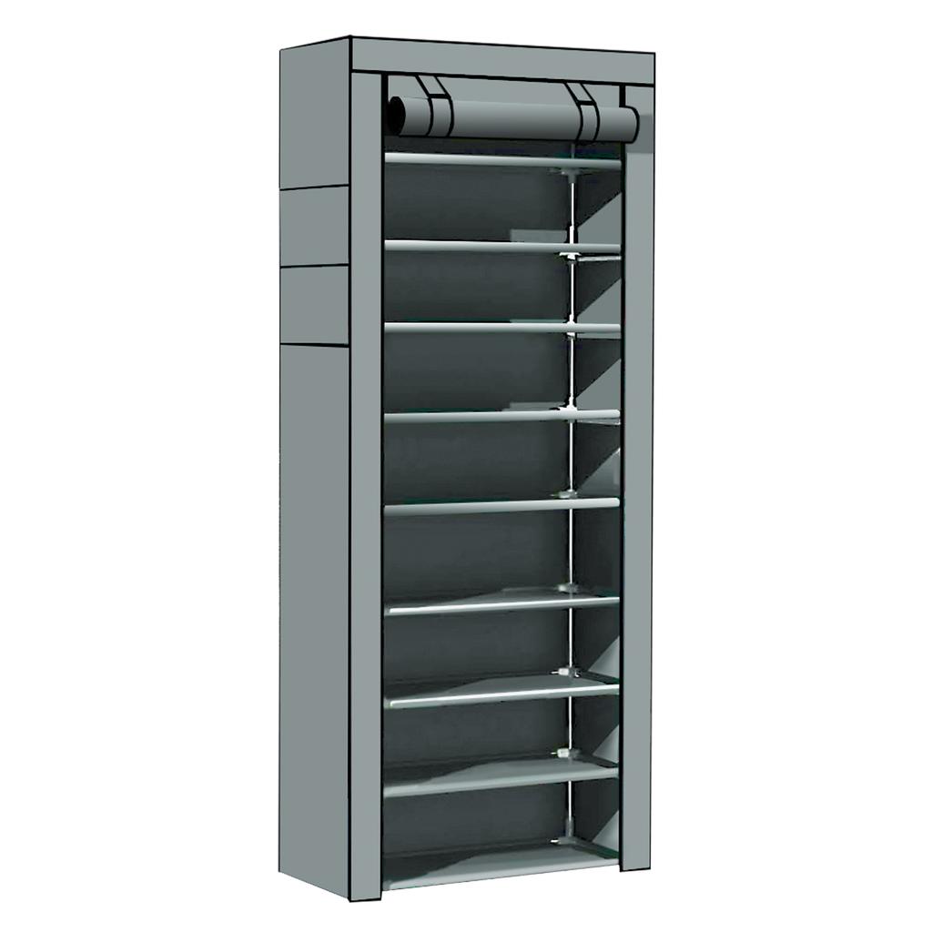 10 Tier Shoe Rack Organizer Dustproof Fabric Holds 30 To 40 Pairs Shoes Space Saving Free Standing Tall Shoe Storage Shelf