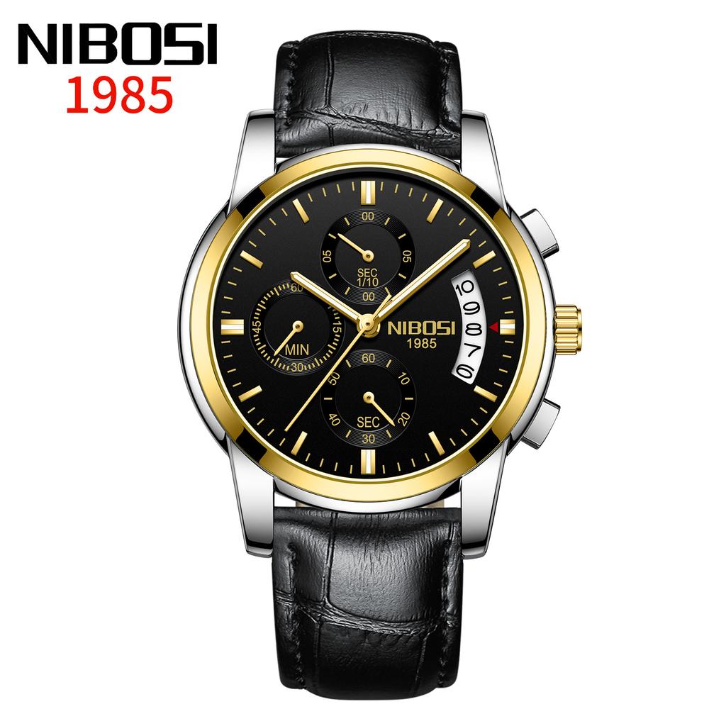 Часы NIBOSI Деловые мужские часы Многофункциональные шестиконтактные кварцевые часы