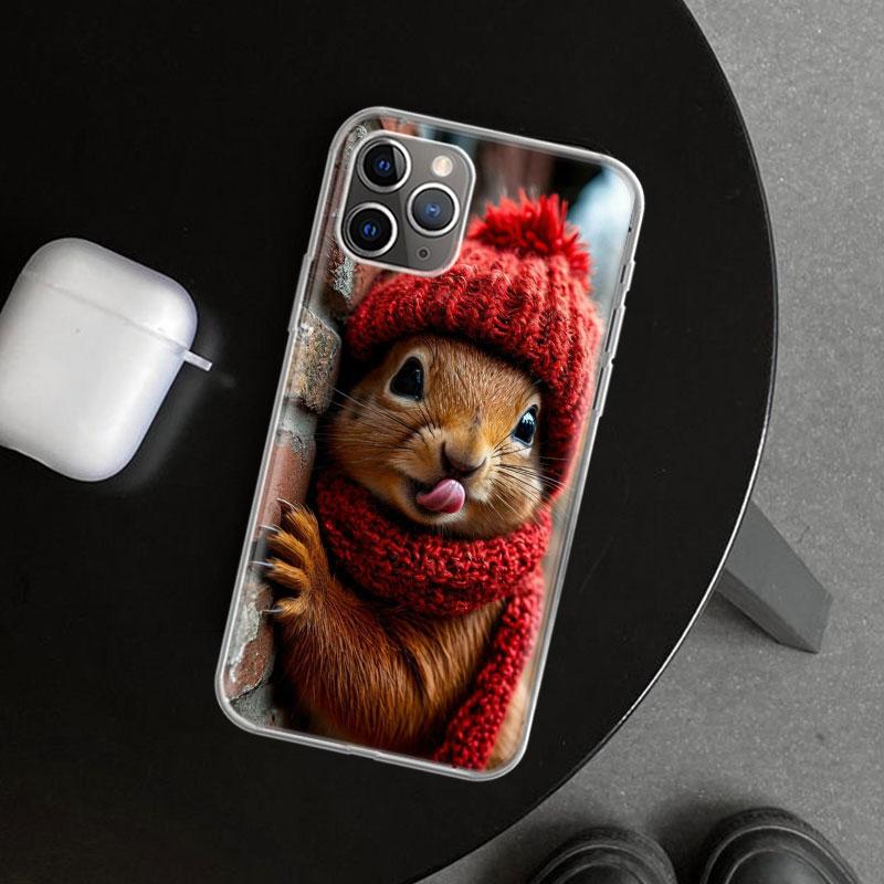 Чехол для телефона с изображением животного Белки для iPhone 11 12 13 Mini 14 15 Plus 16 Pro Max 17 Air 7 8 + SE Арт Индивидуальный Fundas 11 12 13 M