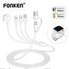 FONKEN 6 In 1 Watch & Phone Charger Cable for iPhone/iWatch/Airpods USB & USB C Magnetic Charger with 8-pin/Type-C/Micro USB