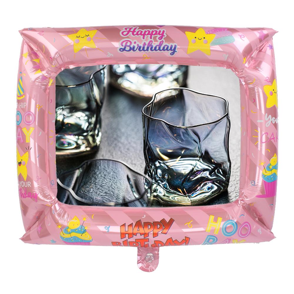 1 шт., фольгированные шары с днем ​​рождения, реквизит для фотосессии, украшения для выпускной вечеринки, воздушный шар, фоторамка, фотобудка на день рождения